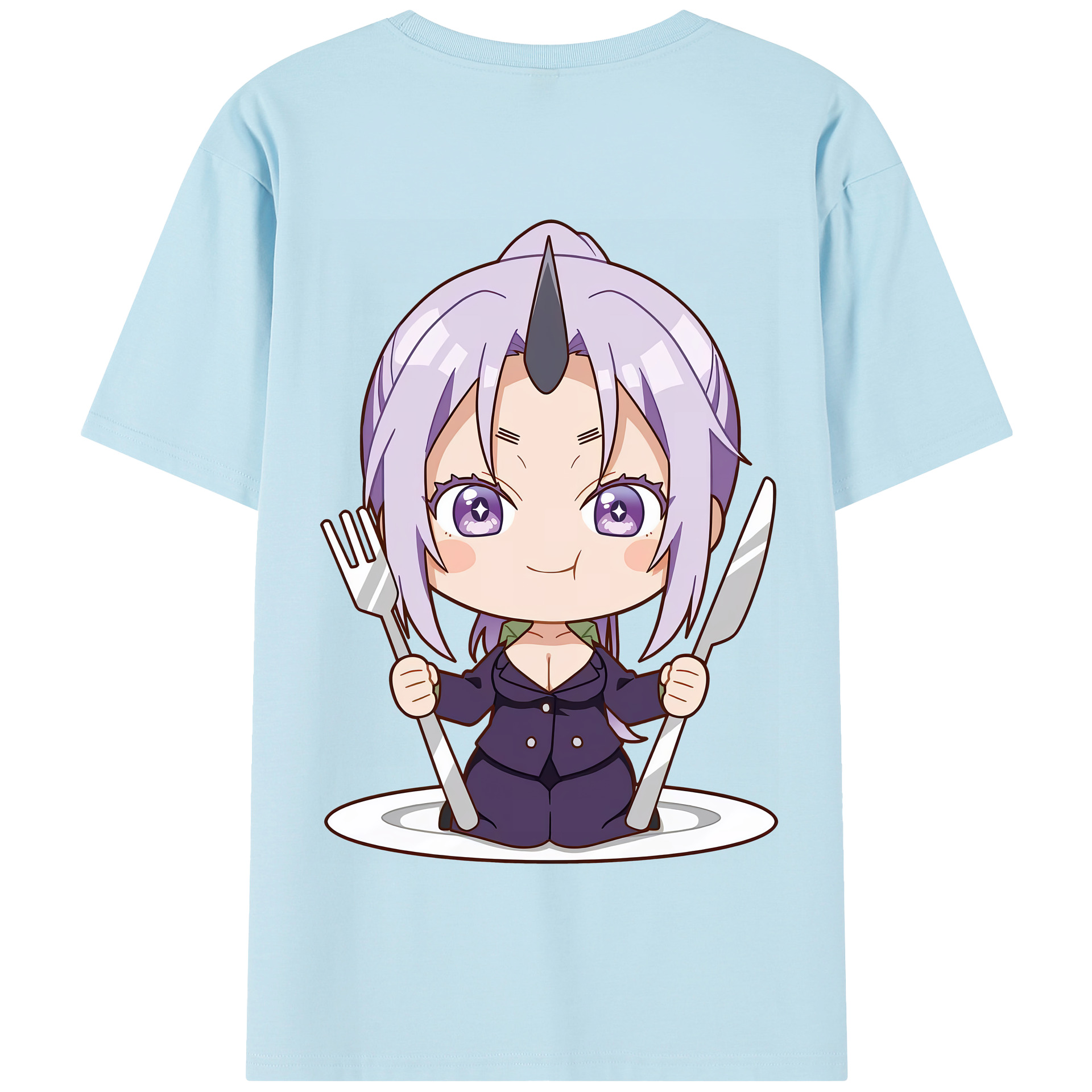 （画像用） 転スラ Regarding Reincarnated to Slime 綿100％半袖Tシャツ（背面プリント）